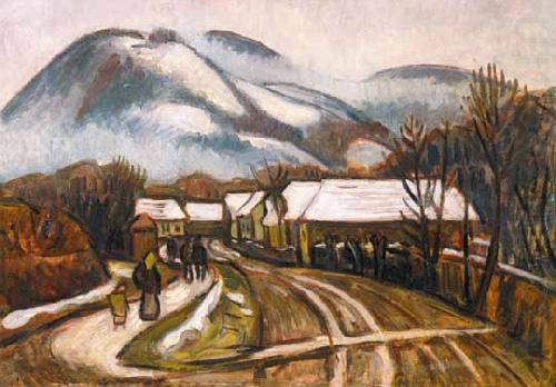 Landscape of Nagybanya with the Cross Hill, Bela Ivanyi-Grunwald